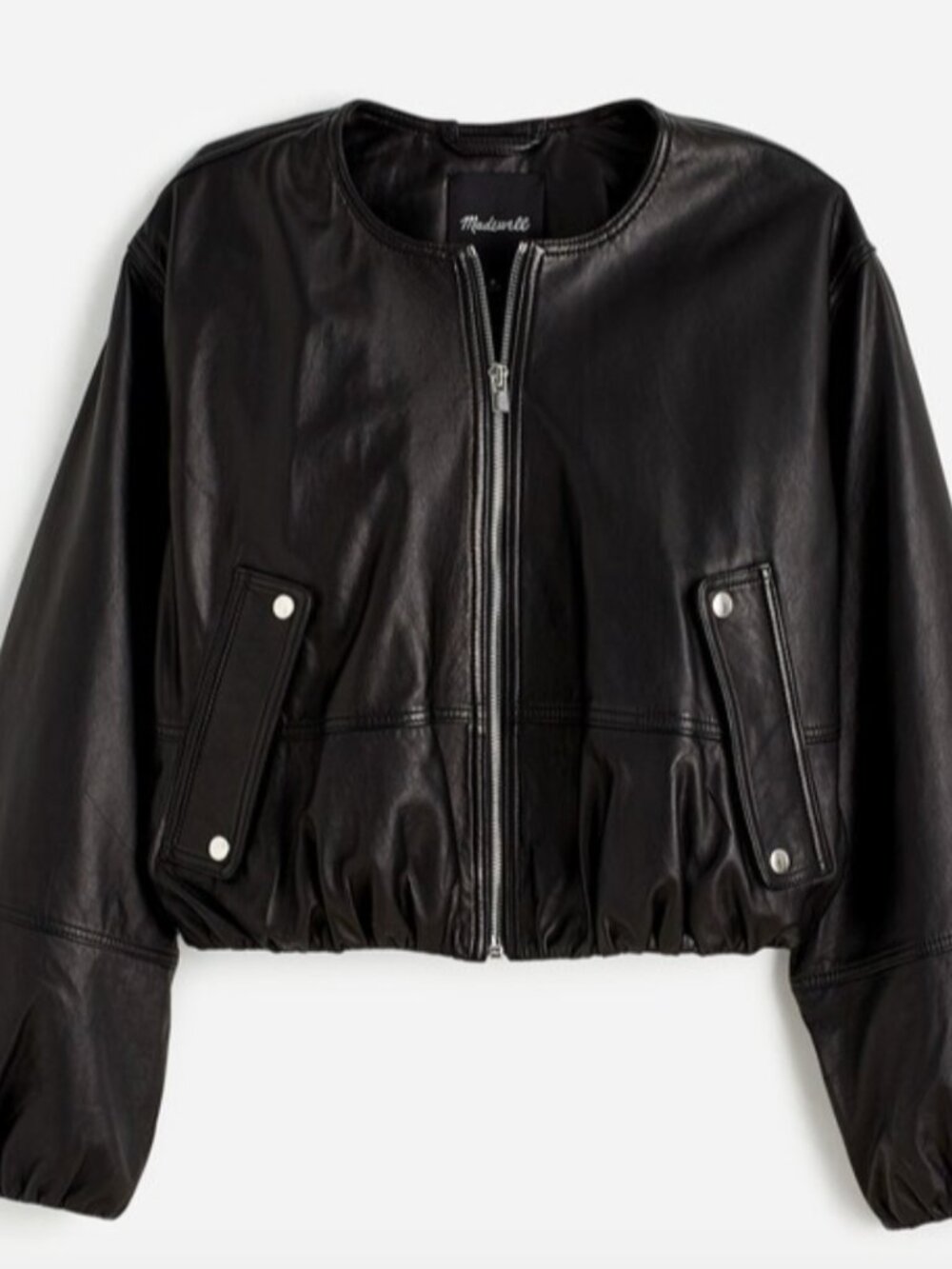 Madewell New With Tags | Real Leather Bubble-Sleeve Jacket | Size XL - Picture 5 of 5